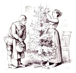 Schmücken des Weihnachtsbaumes